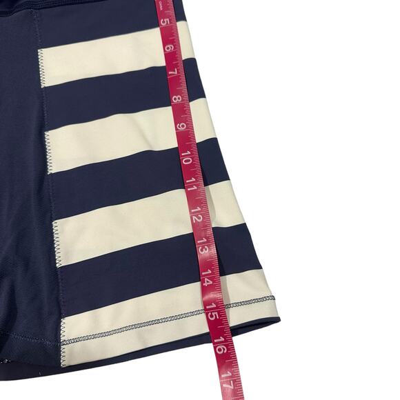 Lululemon Striped Navy Blue Stuff Your Bra Criss Cross Tank Top, Sz 6 - Picture 7 of 9